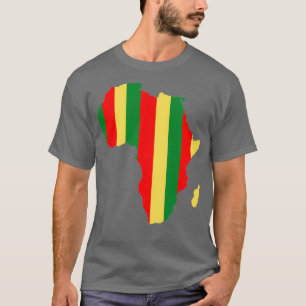 Camiseta Mapa Africano Vermelho Verde Amarelo