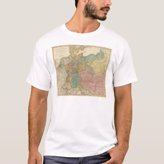 Camiseta Mapa alemão do atlas do império (Frente)