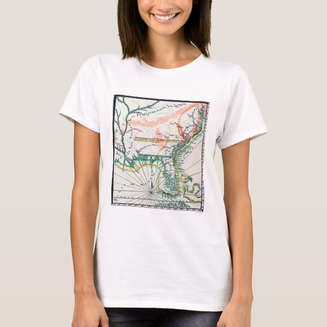 Camiseta Mapa: America do Norte, 1742 (Frente)