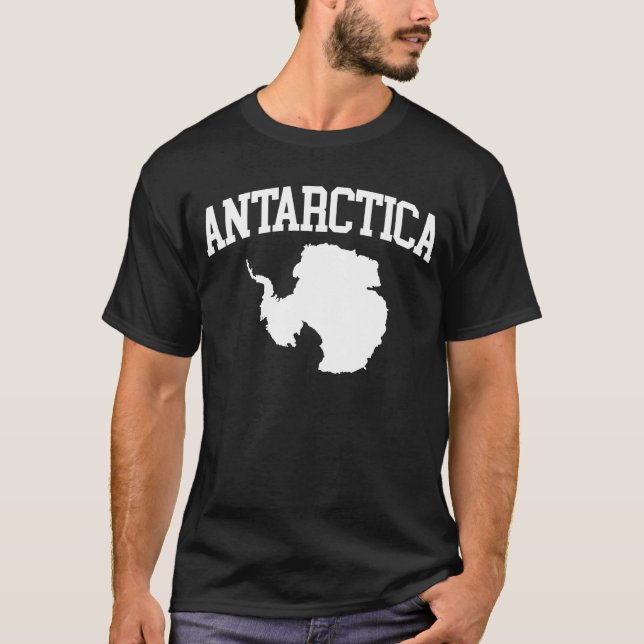 Camiseta Mapa Antártico Da Antártica (Frente)
