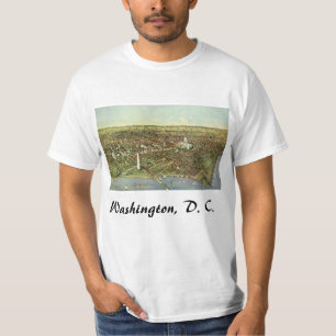 Camiseta Mapa Antigo com Vista Panorâmica de Washington DC