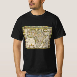 Camiseta Mapa antigo da África por Hondius e Jansson