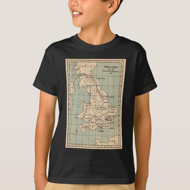Camiseta Mapa antigo da Inglaterra (Frente)