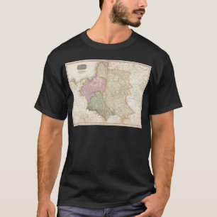 Camiseta Mapa Antigo da Polônia (1818)