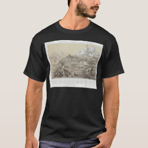 Camiseta Mapa antigo das montanhas do Peru (1865) Vintage T