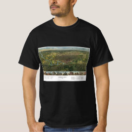 Camiseta Mapa antigo de Houston, Texas com Rio Buffalo
