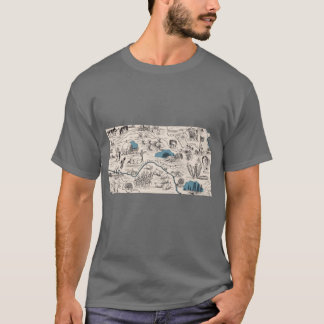 Camiseta Mapa Antigo de Kansas com Imagens Oversized