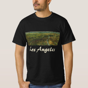 Camiseta Mapa Antigo de Los Angeles, Califórnia e Rio