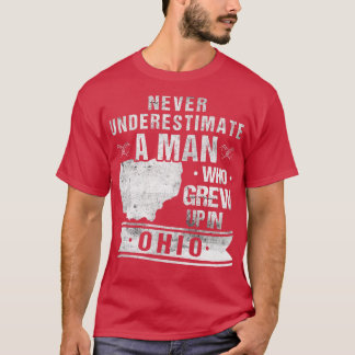 Camiseta Mapa Antigo de Ohio Um Homem Que Cresceu em Ohio