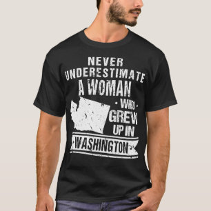 Camiseta Mapa Antigo do Estado de Washington WA