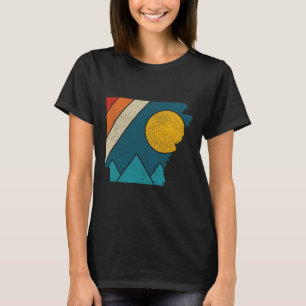 Camiseta Mapa Antigo do Estado do Arkansas Montanhas Caminh