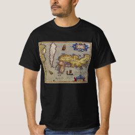 Camiseta Mapa antigo do Japão por Mercator e Hondius