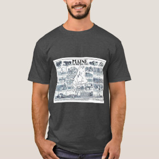 Camiseta Mapa Antigo do Maine 1912