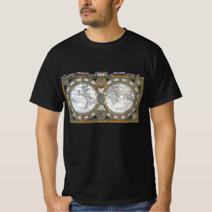 Camiseta Mapa Antigo do Mundo Antigo por Claude Auguste Ber