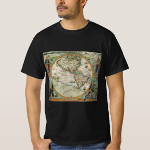 Camiseta Mapa antigo do mundo das Américas, 1597