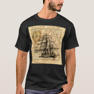 Camiseta Mapa antigo do navio