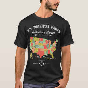 Camiseta Mapa Antigo do Parque Nacional