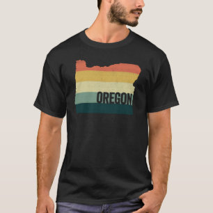 Camiseta Mapa Antigo do Pôr do Sol Retro Oregon com Efeito 
