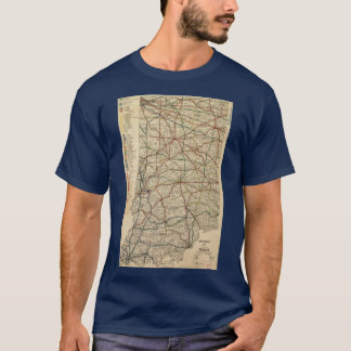 Camiseta Mapa Antigo do Sistema Ferroviário de Indiana 1896