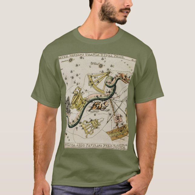 Camiseta Mapa Astronômico da Vintage (Frente)