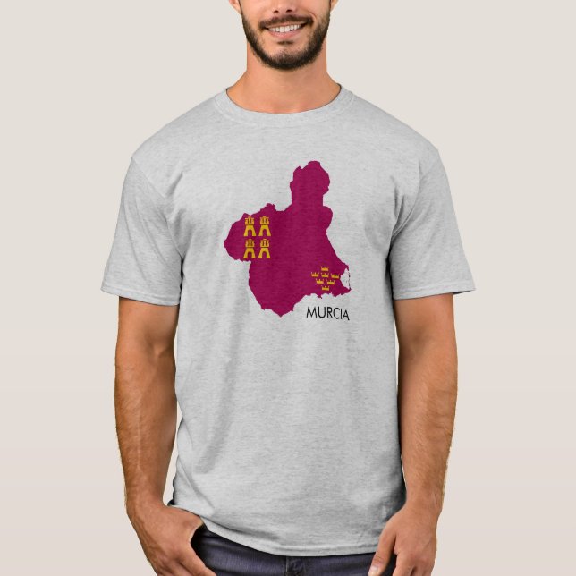 Camiseta Mapa/bandeira de Múrcia (Frente)