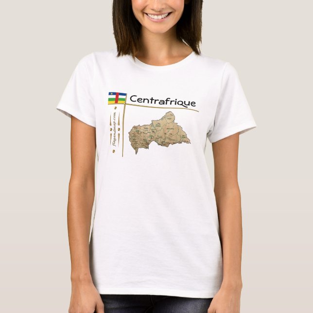 Camiseta Mapa + Bandeira + Título da República Cen (Frente)