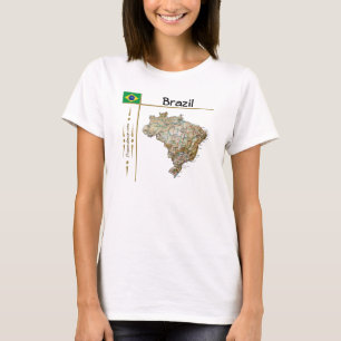 Camiseta Mapa + Bandeira + Título do Brasil