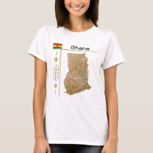 Camiseta Mapa + Bandeira + Título Gana
