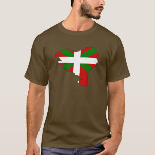 Camiseta Mapa Basque da bandeira