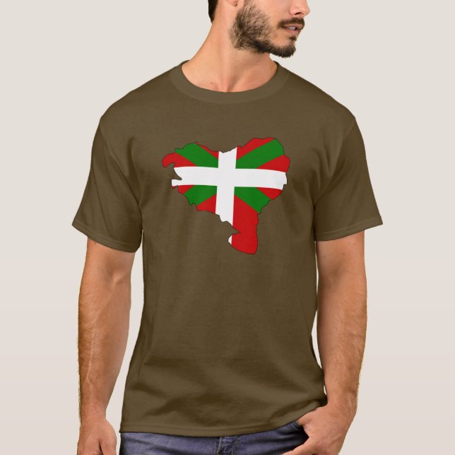 Camiseta Mapa Basque da bandeira (Frente)