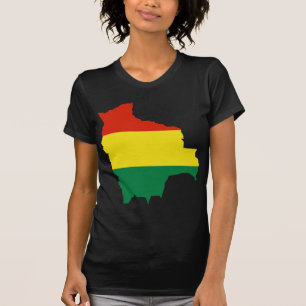 Camiseta Mapa BO da bandeira de Bolívia
