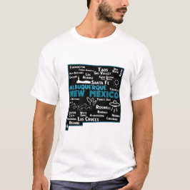 Camiseta Mapa bonito dos Papais noeis de Mapa Albuquerque d