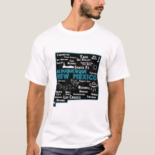 Camiseta Mapa bonito dos Papais noeis de Mapa Albuquerque d