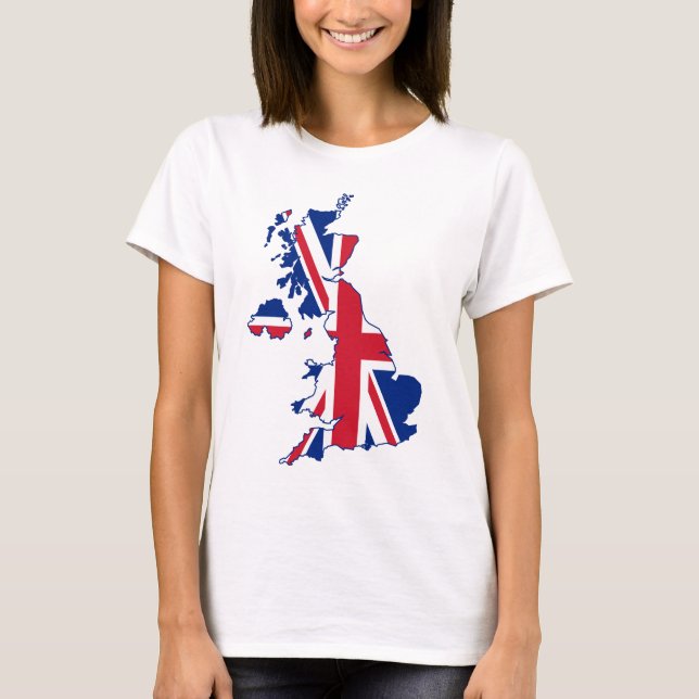 Camiseta Mapa BRITÂNICO da bandeira (Frente)