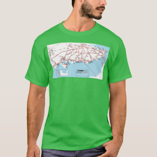 Camiseta Mapa britânico da Região Sul dos Caminhos-de-Ferro
