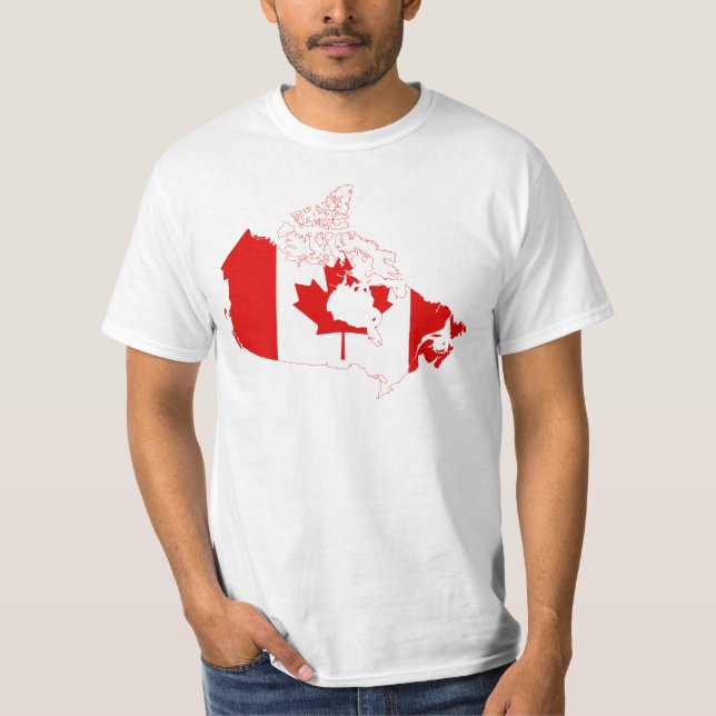 Camiseta Mapa CA da bandeira de Canadá (Frente)