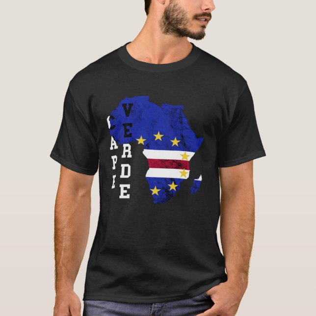Camiseta Mapa cabo-verdiano das raízes arquipélago isla (Frente)