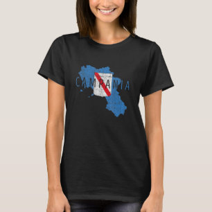 Camiseta Mapa Campania Arte Campania Itália Souvenir