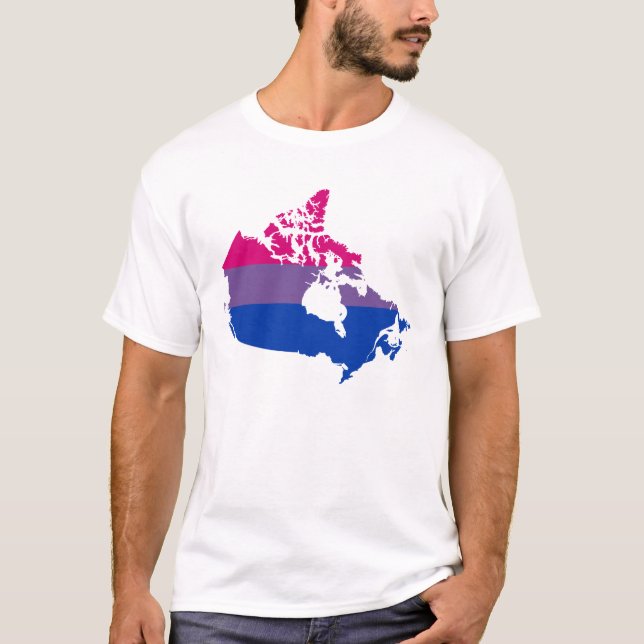 Camiseta Mapa canadense do orgulho da bissexualidade T-Shir (Frente)