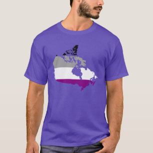 Camiseta Mapa canadense do orgulho de assexualidade T-Shirt