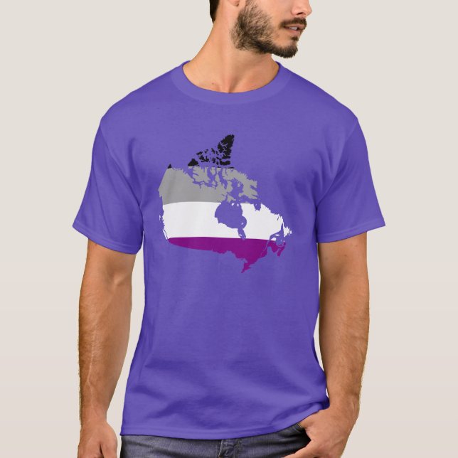 Camiseta Mapa canadense do orgulho de assexualidade T-Shirt (Frente)