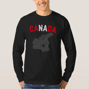 Camiseta Mapa canadense do país de bandeira do Canadá