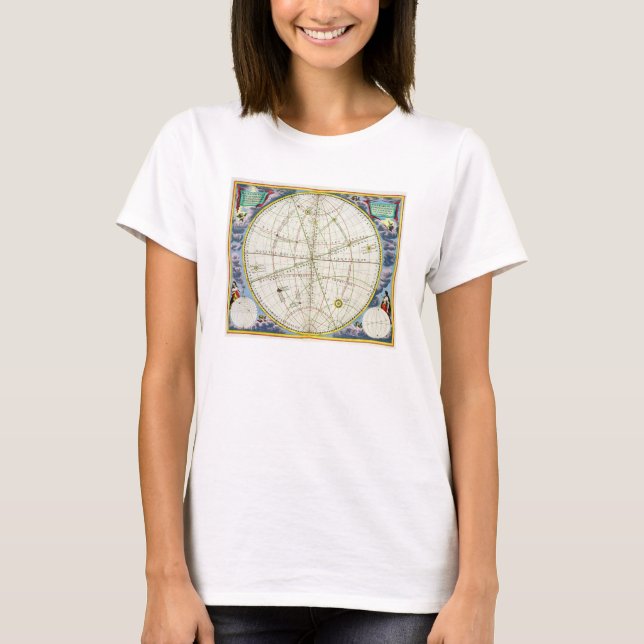 Camiseta Mapa Chartografando o Movimento da Terra e dos Pla (Frente)