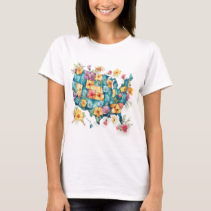 Camiseta Mapa clássico dos EUA - Vintage Style America Desi