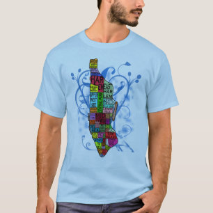 Camiseta Mapa codificado cor de Manhattan