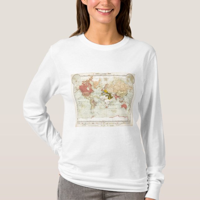 Camiseta Mapa colonial do atlas de Handels (Frente)