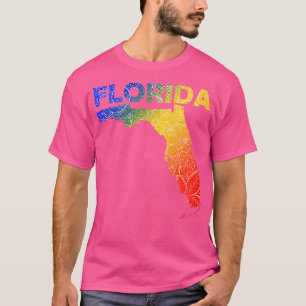 Camiseta Mapa colorida de mandala na Flórida com texto em b