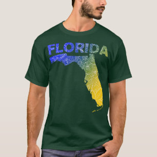 Camiseta Mapa colorida de mandala na Flórida com texto em b