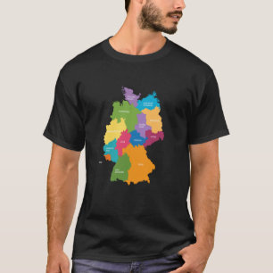 Camiseta Mapa Colorido Alemanha Países Continente Geografia