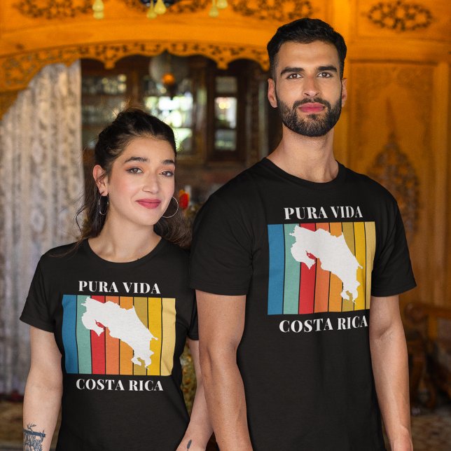 Camiseta Mapa Colorido de Souvenir na Costa Rica (Costa Rica Souvenir Colorful Map T-Shirt)